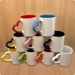 لیوان دسته قلبی رنگی